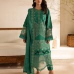 Emerald Bloom Embroidered Lawn Suit