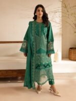 Emerald Bloom Embroidered Lawn Suit