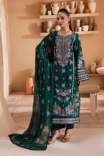 Emerald Bloom Embroidered Lawn Suit - Image 2