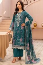 Midnight Teal Printed Lawn Suit - Image 2