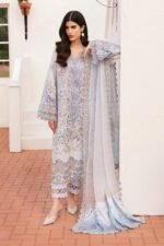 Powder Blue Floral Embroidered Suit - Image 3
