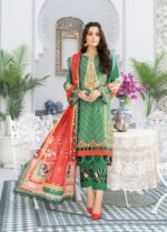 Scarlet Bloom Festive Lawn Suit