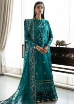 Teal Green Gold Embroidered Suit - Image 3