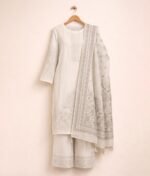 Ivory Floral Cotton Suit - Image 2
