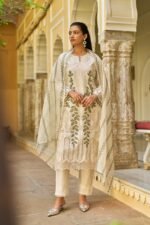 Ivory Floral Cotton Suit - Image 3