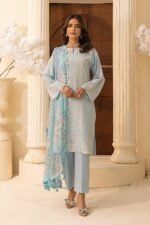 Powder Blue Floral Embroidered Suit - Image 2